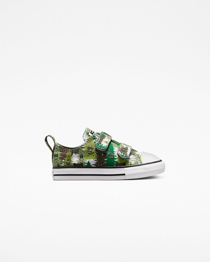 Chlapecké Boty Nízké Converse Chuck Taylor All Star Easy-On Forest Camo Bílé Zelene | CZ WYJM69